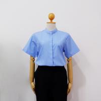 ราคา เสื้อเชิ้ตผู้หญิงคอจีน แขนสั้น ใส่ทำงานผู้หญิง เสื้อเชิ้ตคอจีน เสื้อมินิมอล ผ้าคอตตอนอย่างดี (18499027371)