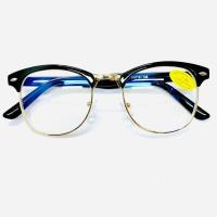 ราคา แว่นสายตาสั้น เลนส์บลูป้องกันแสงสีฟ้า ทรง Clubmaster รุ่น 754A (713178853)