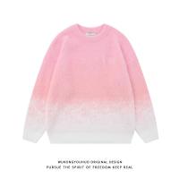 ราคา Guang มีสินค้าเสื้อถักคอกลมขนโมแฮร์ไล่ระดับสีชมพูแนววินเทจสำหรับผู้ชายเสื้อไหมพรมแบรนด์ยอดนิยมทรงหลวมสไตล์บอยเฟรนด์แมทช์ลุคง่ายสำหรับคู่รัก (20605517146)