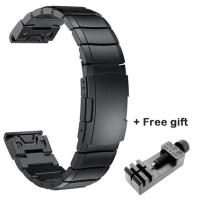ราคา สายนาฬิกาสแตนเลสสำหรับ Garmin Fenix 6 6X Pro 5 5X Plus สาย3HR นาฬิกา Fenix6 Fenix5สายรัดข้อมือปล่อยอย่างรวดเร็ว (16954722730)