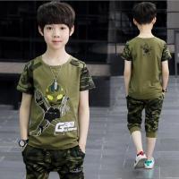 ราคา ชุดเด็กลายพรางฤดูร้อนใหม่เสื้อยืดทหารลายการ์ตูน กางเกงขาสั้นลายพราง2ชิ้นเสื้อผ้าหล่อสำหรับเด็กผู้ชาย3 12Years (14003849136)