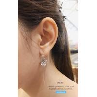 ราคา ต่างหูเงินแท้92 5 ต่างหู CRYSTAL SWAROVSKI เรือนเงินแท้ แบบเกี่ยว เรือนเงินแท้ (9858760827)