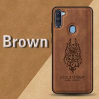 ราคา เคสสำหรับ Samsung Galaxy A11ลายหมาป่าฝาปิดโทรศัพท์หนัง PU (18442861034)