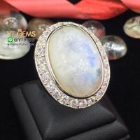 ราคา แหวนมุกดาหาร มูนสโตน แหวนเงินแท้ ชุบทองคำขาว พลอยแท้ YTG 818 (18179094572)