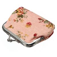 ราคา Women Roses Floral Fabric Clip Mini Small Coin Pocket Purse Bag Clutch (20126853233)