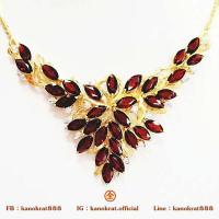 ราคา สร้อยคอ สังวาลย์พลอยโกเมนจันท์ 14 8 กะรัต คัดสีเสมอ ตัวเรือนทองแท้ งานฝังสไตล์วินเทจ พลอยแท้ ทองแท้ มีใบรับประกัน (16218663329)