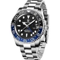 ราคา BY BENYAR Pagani Design Mens GMT Automatic Watch Sapphire Glass Fashion Business Stainless Steel Watch black blue (17315709202)