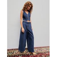 ราคา Cider Denim Middle Waist Pocket Wide Leg Jeans (20025836683)
