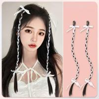ราคา วิกผมถักเปียริบบิ้นวิกย้อมสีที่แขวนหูถักเปียยาว2ชิ้น (19954739004)