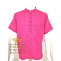 ราคา เสื้อผ้าฝ้าย ผ้าพื้นเมือง TC คอจีน กระดุมกะลา 4 เม็ด แขนสั้น (7102104820)