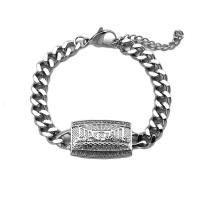 ราคา สร้อยข้อมือสแตนเลสสำหรับผู้ชายสร้อยข้อมือแฟชั่นพลอยเทียมเคลือบทอง (20825779644)