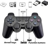 ราคา จัดส่งจากกรุงเทพจอยPs2 ไร้สาย สีดำมีโลโก้ มือ1 เกรดA คุณภาพดี สั่นได้ Wireless 2 4G (20670628304)