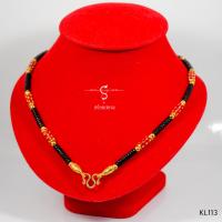 ราคา KL113 สร้อยห้อยพระ หัวจรวดสีทอง ประดับปล้องแดง คั่นเม็ดกะลาดำ เม็ดทองเลเซอร์ เลือกความยาวได้ l สร้อยพระ พระ เชือกร่ม (1459858790)