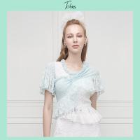 ราคา Tohns DRAPED SMOCK RUFFLE FLOEAL LACE BODYSUIT บอดี้สูทผ้าลูกไม้สม๊อก (8796674908)