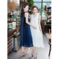 ราคา เดรสวีอัดพลีท Dress V Peet เดรสยาวอัดพีท เดรสอัดพลีทดารา เดรสเรียบหรูออกงาน เดรสคลุมท้อง (1555710273)