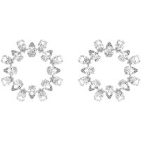 ราคา Swarovski Outlet Discount Pink Diamond Large Circle Pear Shape Earrings Womens Trendy Fashion Personalized Crystal Earrings SSY (20636402820)