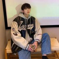 ราคา ZZOOI 2021 Mens Pilot Baseball Jacket Retro High Street Korean Pu Leather Clothing Loose Casual Leather Jacket Black green Coats (20833242786)