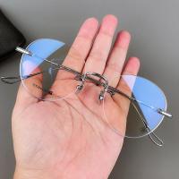 ราคา Chrome Hearts กรอบแก้วสำหรับทั้งหญิงและชายเชิงพาณิชย์แว่นตากลมไร้กรอบน้ำหนักเบามากกรอบแก้วกรอบแว่นตาสายตาสั้นป้องกันรังสีสีน้ำเงิน (18076626756)