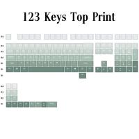 ราคา Green Gradient keycaps OEM Profile Backlit Transparent Seagrass Keycap PBT SideTop Print Keycap Sea ForGK61 87 104 Keyboard (18018870603)