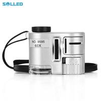 ราคา เครื่องตรวจจับเงินแว่นขยายพร้อมกระเป๋าเก็บของสโคปแว่นขยายขนาดเล็ก Led แบบพกพาแบบมือถือ60x (17701652226)