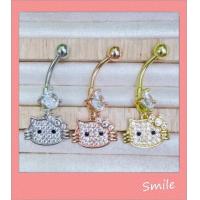ราคา จิวสะดือ kitty ประดับคริสตัลแท้ swarovski ขนาดก้าน 1 6 mm ความยาวทั้งหมดประมาณ 4 cm สินค้าจริงสวยงามมาก (12462576589)