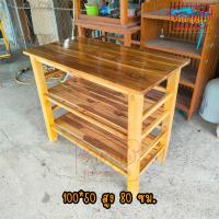 ราคา HNGM โต๊ะวางของไม้สัก โต๊ะวางเตาแก๊ส 2หัว ขนาด 100 50 สูง80 ซม โต๊ะวางทีวี วางเตาอบ สีเคลือบใส desk (10549861714)