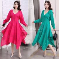 ราคา มี4สีค่ะ ชุดเดรสคอวี ไปทะเล ชุดออกงาน ไปงาน ชุดไปวัด ทำบุญ สวยๆ งานป้าย (20566825931)