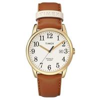 ราคา Timex Womens Easy Reader Date Leather Strap 38mm Watch Brown Gold (18242406002)