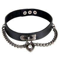 ราคา เลดี้น้ำตาล พังก์ผู้หญิงเลดี้หัวใจห้อยสีดำจี้สร้อยคอปก Choker หนัง PU โกธิคสาวเย็นโซ่ (10730935268)