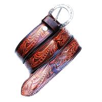 ราคา เข็มขัดหนังแท้ หนังวัว ลายดอกไม้ ตอกลาย สวยงาม สายหนังคาดเอว สามารถถอดเปลี่ยนหัวเข็มขัดได้ ใช้ได้ได้ผู้หญิงและคุณผู้ชาย (20164792362)