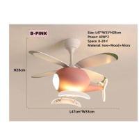 ราคา โคมไฟเฮลิคอปเตอร์โคมระย้าพร้อมรีโมทคอนโทรลสำหรับห้องนอนเด็กพัดลมติดเพดานฟ้าสีชมพูลดแสง3สีไฟสำหรับอ่านหนังสือเครื่องบินเด็กผู้หญิงเด็กผู้ชายห้องเด็ก (18924253198)