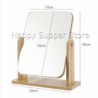 ราคา กระจกแต่งหน้าหมุนปรับองศาได้ ขอบอัดทำด้วยไม้ มี 2 ขนาดให้เลือก Makeup mirror (11690296515)