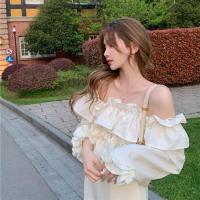 ราคา Molisa เสื้อเชิ้ตหญิง เสื้อครอปหญิง เสื้อผู้หญิง ผ้าชีฟอง เสื้อชีฟองสวยๆ เสื้อปาดไหล่ผญ 2022 NEW 111226 (10930205692)