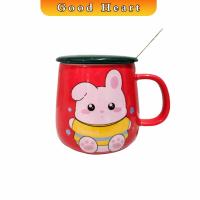 ราคา แก้วกาแฟเซรามิก ถ้วยนม กาแฟ ฝาปิดคละสี เเถมช้อน Tableware (17225315875)