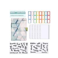 ราคา A6แฟชั่นลายหินอ่อนสีพิมพ์หนัง PU จับคู่กับกระเป๋า5ใบสมุดบันทึกงบประมาณเงินสดใบหลวม (21170453376)