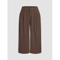 ราคา Cider Corduroy High Waist Pleated Zip Wide Leg Trousers Curve Plus (20689703605)