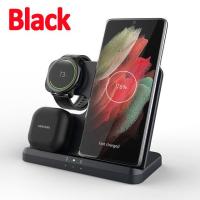 ราคา สถานีชาร์จไร้สายขาตั้งสำหรับ Samsung 3อิน1ที่ชาร์จแบบไร้สายสำหรับ Galaxy Watch 5 4 3 Active 2 1ใช้ได้กับ S22 Samsung Note20 S20 S21เป็นพิเศษ S6 Note10 20 Z พลิก4 3 Z พับ Galaxy Buds Pro 2ถ่ายทอดสด (16