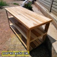 ราคา CRW ชั้นวางทีวีไม้สัก ชั้นวางยาวไม้สัก 100 40 สูง50 ซม ยังไม่ทำสี พร้อมส่ง (19722263015)