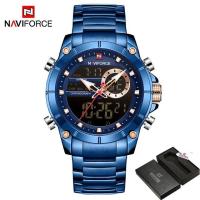 ราคา NAVIFORCE นาฬิกาควอตซ์ลำลองนาฬิกา Led นาฬิกาข้อมือชายสแตนเลสชายชายนาฬิกากันน้ำ Relogio Masculino (20050550700)