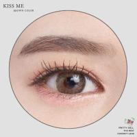 ราคา คอนแทคเลนส์ รุ่น Kiss me ยี่ห้อ Pretty doll มีสี เทา ตาล สายตาปกติ (17435173873)