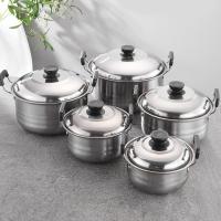 ราคา หม้อต้มโคม หม้อสแตนเลส 5ใบ ชุดหม้อ หม้อสแตนเลสพร้อมฝาปิด ชุดหม้อซุปสแตนเลส หม้อสแตนเลส หม้อต้ม พร้อมหูจับ หลายขนาด หม้อชุด 5pcs pot EVES DAMS (13522819425)