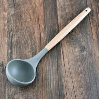 ราคา 1Pc Non stick Silicone Cooking Utensil Heat resistant Wooden Handle Spatula Kitchen Baking Cookware Kitchenware (2970148243)