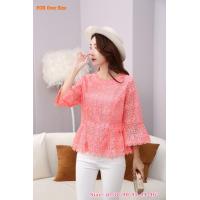 ราคา FON เสื้อลูกไม้มาใหม่ เกรดพรีเมียมคอกลม แขนกระดิ่ง มี6สี มีไซร้อก38นิ้ว 46นิ้ว สินค้าพร้อมส่งค่ะ 64 W013 (13672072794)