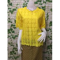 ราคา เสื้อลูกไม้ เสื้อผู้หญิง เสื้อแขนสามส่วน เสื้อออกงาน เสื้อสาวอวบ เสื้อไปวัด เสื้อลูกไม้รุ่น106สีเหลือง (11116005794)