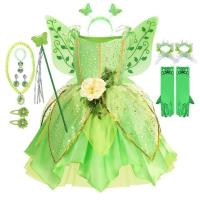 ราคา สาวดิสนีย์ทิงเกอร์เบลล์ชุดฮาโลวีนเครื่องแต่งกายเด็กสีเขียวTinkerbellแฟนซีนางฟ้าเจ้าหญิงคอสเพลย์พรรคเทศกาลชุด (20533395811)