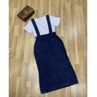 ราคา Sawa Store ชุดเอี๊ยมกระโปรงยีนส์ เสื้อแขนสั้น กระโปรงผ่าหลัง (19038152011)