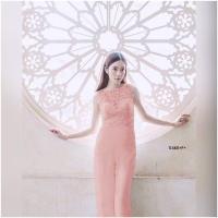 ราคา TW11466 Jumpsuit จั้มสูทแขนกุดลูกไม้กางเกงขายาว (16633954741)