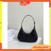 ราคา กระเป๋าถือใบเล็กแบบแต่งรอยย่นสร้างดีเทล I213 (16260312976)