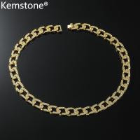 ราคา Kemstone Zircon สร้อยคอชุบทองเงินแท้สำหรับผู้ชายเครื่องประดับสร้อยคอแบบโซ่แนวฮิปฮอปคิวบา (20585250661)