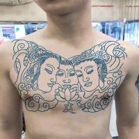 ราคา เสื้อเกราะครึ่งตัวสติกเกอร์รอยสักผ้าคลุมไหล่หน้าอกสำหรับทั้งหญิงและชายสไตล์ญี่ปุ่นแบบดั้งเดิมสำหรับทั้งหญิงและชายหมึกมังกรแขนสติ๊กเกอร์ที่เหมือนจริงสีดำและสีเทา (19704888970)